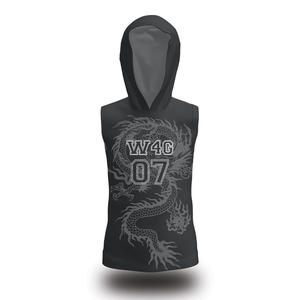 Ensembles d'uniformes de football américain 7v7 pour hommes adultes, taille plus, avec logo personnalisé imprimé, à capuche, sans manches, 100% polyester, respirant et à séchage rapide - Product Image 2