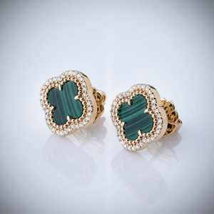 Joyas Clásicas de Moda Pahal, Joyería de Plata de Ley 925 de Lujo, Chapado en Rodio/Plata, Piedra Natural Turquesa, Trébol de Cuatro Hojas - Product Image 2