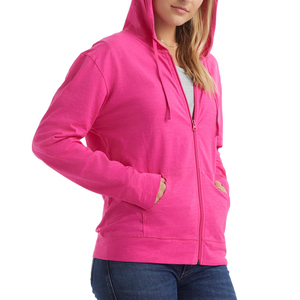 Sweat-shirts à capuche zippés pour femmes, couleur unie, 100% coton respirant, design personnalisé, coupe oversize, pour usage extérieur, faible MOQ - Product Image 2