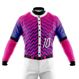 Ensemble de maillots de baseball pour hommes, rayé rose et violet, manches longues, évacuation de l'humidité, coupe régulière, vêtements de sport toutes saisons - Product Image 5