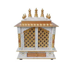 Mandir วัดไม้สีแดงและสีเขียวสำหรับตกแต่งบ้าน - Product Image 4