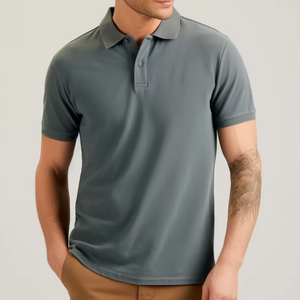 Camisetas de malla de algodón casuales de alta calidad al por mayor, camiseta polo simple con logotipo personalizado, polos para hombre - Product Image 1