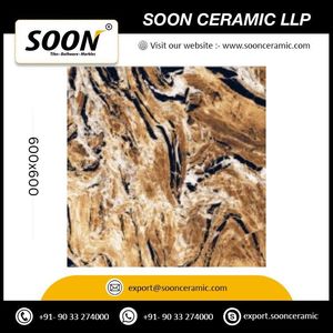Best Selling Digital Printed Inferno Gold 600x600 Matte Porcelain Floor Tiles Rustic Design Non-Slip Exterior Use From India - Product Image 2