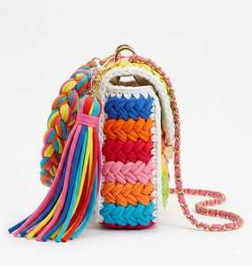 Bolso cruzado de ganchillo hecho a mano para mujer, 100% artesanal, con correa de cadena, cierre de cierre de seguridad y elegante diseño de asa superior. - Product Image 4