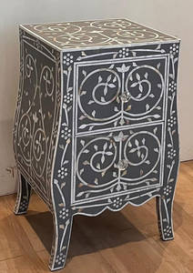 เก้าอี้คอนโซลเหล็กฝังกระดูกด้านข้างลายโมร็อกโกสำหรับบ้านห้องนั่งเล่นหรือห้องนอน - Product Image 4