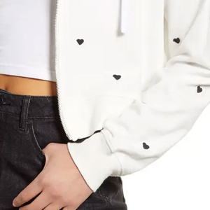 Sudadera con capucha para mujer de diseño premium con cierre de cremallera en las mangas completas / Capucha ajustable. Precio al por mayor para compradores al por mayor para un ajuste cómodo. - Product Image 5