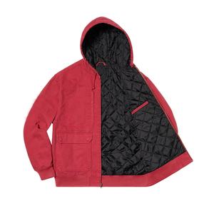 Chaqueta de trabajo con capucha de mecánica de lona de estilo callejero para hombre, ropa de trabajo de invierno transpirable Industrial con logotipo frontal bordado - Product Image 5