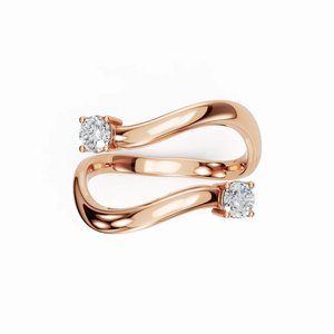 14K Gold Diamond Wrap <b>Ring</b> Lab Grown Diamond Open <b>Ring</b> Spiral Bypass <b>Ring</b> Diamond Wedding <b>Ring</b> Diamond <b>Adjustable</b> <b>Ring</b> - Product Image 3