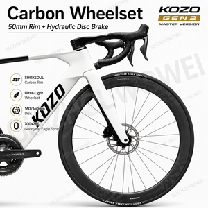 Vélo de route en carbone KOZO2 T800 Ultegra Di2 électronique 2x12, pneus 700x28C, freins à disque hydrauliques, jeu de roues 50 mm, vélo de course - Product Image 4
