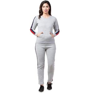 Sudadera ajustada con cuello redondo personalizada de alta calidad para mujer, Sudadera con capucha, chándal de lana de algodón, conjunto de chándal de moda liso - Product Image 2