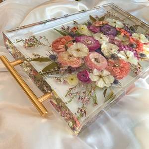 Handmade Resin Tray for Home Decor Stylish and Durable Serving Tray for Coffee <b>Table</b> Kitchen or <b>Vanity</b> Use - Product Image 4
