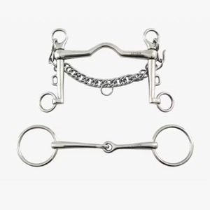 Novedad: ZUMA ENTERPRISES - Bocado de caballo Pelham profesional personalizable de acero inoxidable con boca portada - Product Image 1