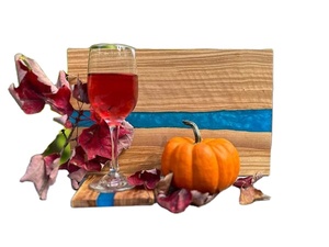 Tabla de cortar epoxi de resina y madera de olivo hecha a mano, madera natural, color personalizado, bloque de cocina multiusos - Product Image 5