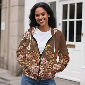 Sudadera con Capucha para Mujer ROMEO INDUSTRY, Chaqueta Casual de Forro Polar para Otoño/Invierno, Diseño Transpirable por Sublimación, 95% Poliéster, 5% Elastano, Tallas XS-5XL - Product Image 4