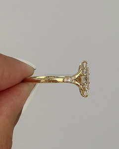 Bague de fiançailles/mariage vintage en or jaune 14 carats avec diamant de culture IGI/GIA, or blanc fin unisexe, pour anniversaire, digne d'une fête - Product Image 2