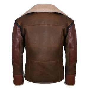 <b>Mens</b> Aviator RAF B3 <b>Leather</b> Bomber Flying <b>Jacket</b> - Product Image 2