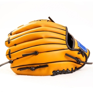 Premium Gogyal Sports Baseball Glove Yellow Leather Black <b>Stitching</b> Durable Design for Players Customizable Color Logo - Product Image 1