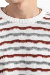 Pull en tricot personnalisé OEM ODM pour hommes, tricot en coton, pull jacquard, fabricant de pulls à col rond à manches longues pour hommes - Product Image 6