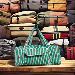 Bolsa de Lona de Algodón Ligera y Moderna, de Gran Capacidad, con Cierre de Cremallera, Estampado Floral, Acolchada a Máquina, Portátil, Deportiva - Product Image 2