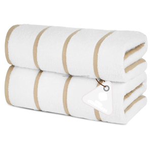 ผ้าขนหนูคาบาน่าลายทางขายส่ง 600 GSM ป้องกันทราย สำหรับเดินทางไปฝรั่งเศสและชายหาด - Product Image 3