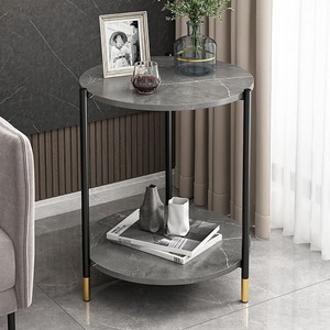 Mesa de Centro Moderna de Madera con 2 Niveles, Estructura Metálica Antioxidante y Duradera, Mueble para Sala de Estar - Product Image 2