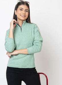 Suéter de invierno cómodo para mujer, elegante suéter con cremallera de manga larga para eventos informales, de proveedor indio a precio de mayoreo. - Product Image 4