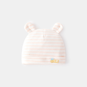 Chapeau d'hôpital pour nouveau-né, bonnet avec patch ours mignon, bonnet pour bébé, 100% coton, automne-hiver - Product Image 4