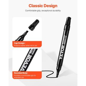 Marcatori cancellabili a secco da 36 conteggi neri e pennarelli con punte a scalpello bianco a basso odore - Product Image 2