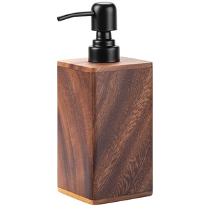 Distributeur de savon rustique en bois de manguier sculpté à la main - Accessoires de salle de bain en gros - Product Image 1