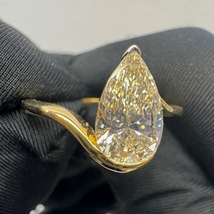 Pear Cut Lab Grown <b>Diamond</b> Solitaire <b>Ring</b> in 18K Yellow Gold | 1.75 CT - Product Image 6