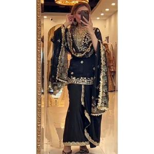 Lanzamiento de nuevo diseñador de ropa de fiesta Look Top Salwar Kameez Heavy Natural Silk Reversible - Product Image 1