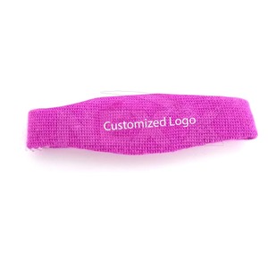 Bandeau de sport tricoté rose antidérapant de 4,5 cm de large, ajustement universel, couleur unie pour l'exercice, le fitness, la course à pied toutes saisons - Product Image 5