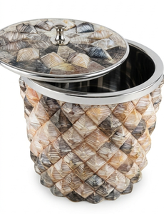 Horn Inlay Ice <b>Bucket</b> <b>Lid</b> Stainless Steel Modern Luxury 5L Capacity Floral Pattern Eco Friendly Handcrafted for Party Hotel Home - Product Image 5