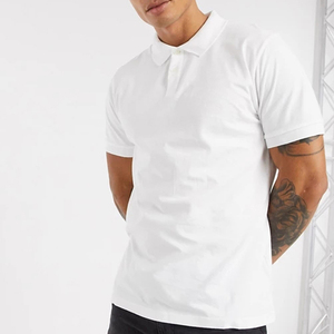 Polo à manches courtes pour homme, couleur unie, coton, style décontracté, respirant, coupe régulière, tissu Oxford - Product Image 1