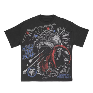 T-shirt pour homme de style nouveau, motif crâne, col rond, manches courtes, imprimé en coton, coupe classique - Product Image 2