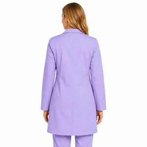 Bata de laboratorio médica personalizada para mujer, de algodón y poliéster, manga larga, uniforme de doctora/enfermera, solapa con muescas, bolsillo con botón, ropa de trabajo, aguja - Product Image 2