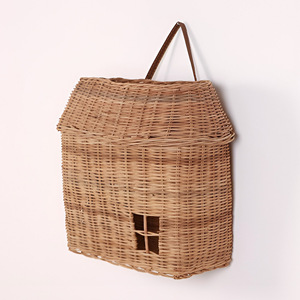 Sacs en rotin écologiques pour bébé, nouveau-né, adorable panier pour tout-petit, panier de rangement en forme de maison - Product Image 1