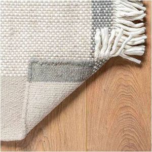 Meilleur prix, vente directe usine : Tapis rectangulaire patchwork en laine et acrylique, tissage plat, réversible, pour salon, revêtement de sol décoratif - Product Image 6