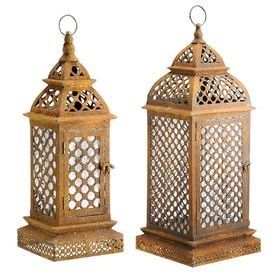 Farol de latón estilo marroquí con recortes de estrellas y luna para decoración del hogar, portavelas de metal duradero - Product Image 4