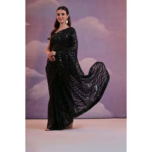 Women's <b>Beautiful</b> Saree <b>for</b> Parties Featuring Sequence Embroidery Work - Product Image 1