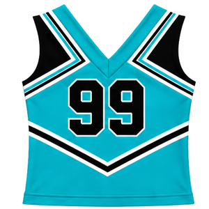 <b>Teal</b> Cheerleading Uniform <b>Top</b> Sleeveless Athletic V Neck Cheer <b>Top</b> for <b>Women</b> Girls Dance Team Performance Competition - Product Image 2