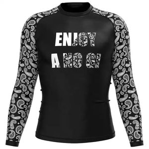 Rashguard BJJ personnalisé à impression par transfert thermique pour hommes, manches longues, compression MMA, sans Gi, pour grappling, gym, fitness et entraînement - Product Image 4