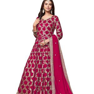 ชุดเดรสทำงานผ้าไหมลายโดลาแจ็คการ์ดชุดเดรสพื้นเมืองอินเดียสำหรับผู้ใหญ่ที่มีอิทธิพลต่อวัฒนธรรมปากีสถานดีไซน์ล่าสุด - Product Image 1