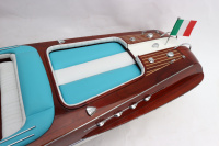 Maquette en Bois Artisanale de Luxe Riva Aquarama, Bateau Rapide Classique, Cadeau Décoratif Nautique de Qualité Supérieure