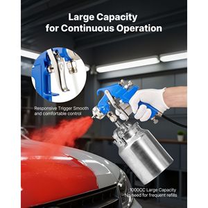 Pistola a Spruzzo HVLP per Vernice Auto 1000cc ad Alta Atomizzazione con Alimentazione a Sifone e Ugello Regolabile da 1,8mm Personalizzabile OEM - Product Image 5