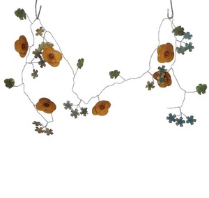 Guirlande de fleurs rustique multicolore en tôle, faite à la main, écologique, pour fêtes en extérieur, Noël - Product Image 5