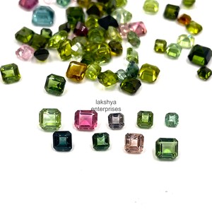 Pierres précieuses naturelles en tourmaline, taille octogonale, facettées, 4 mm, 5 mm, 6 mm, pour la fabrication de boucles d'oreilles, pierres multicolores, prix de gros, vente en gros - Product Image 3