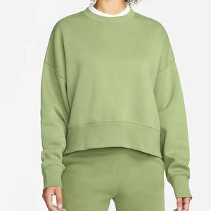 Camiseta de Manga Larga para Mujer, Color Sólido, Cuello Redondo, Algodón, Estilo Casual, Minimalista, para Uso Diario, Cómoda - Product Image 1