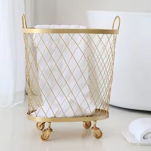 Lot économique de paniers à linge croisés en fil d'argent, ensemble de 3 paniers de rangement coniques en maille métallique pour la décoration intérieure - Product Image 2