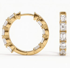 <b>Hoops</b> Earrings Diamond Earrings Gold and <b>Silver</b> Earrings Natural and Lab Grown Diamonds Earrings <b>Hoops</b> Fine Jewelry for Women - Product Image 3